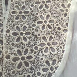 Elegant Cream Floral Lace Women's Top